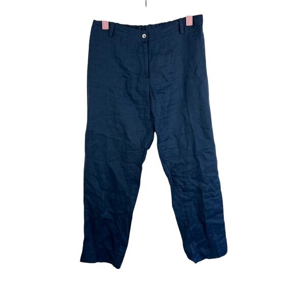 Idillio positano Blue 100% linen cropped pants women's size small - Picture 1 of 8